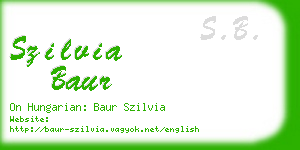 szilvia baur business card